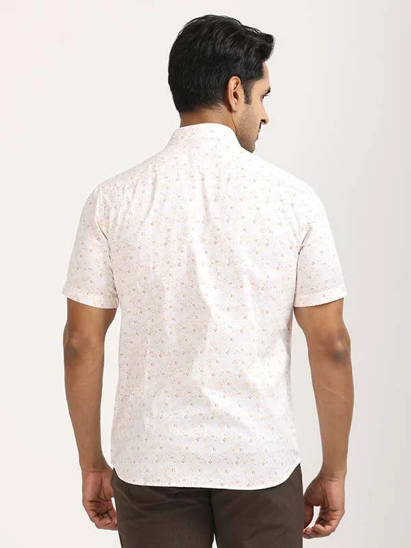 Men's Printed Half Sleeves Cotton Stretch Shirt - Image 8