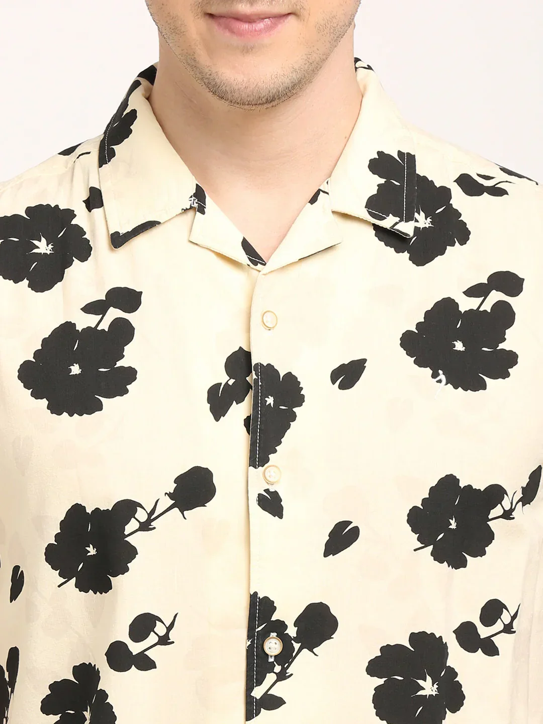 Men's Printed Half Sleeves Cotton Viscose Shirt - Image 3