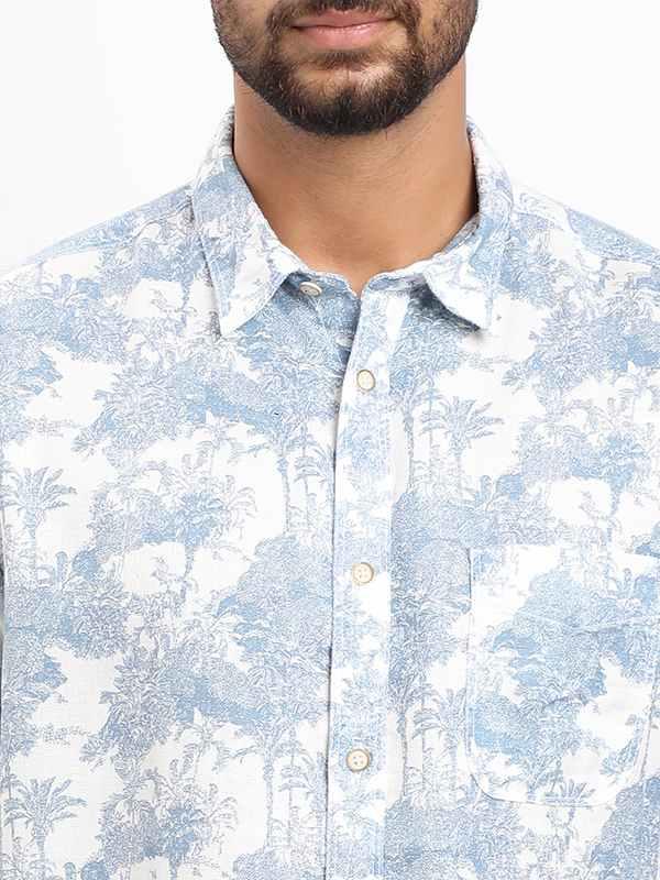 Men's Printed Half Sleeves Lyocell Blend Shirt - Image 5