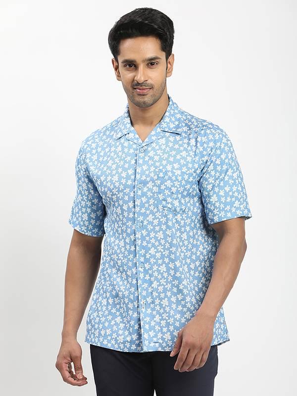 Men's Printed Half Sleeves Polyester Blend Shirt