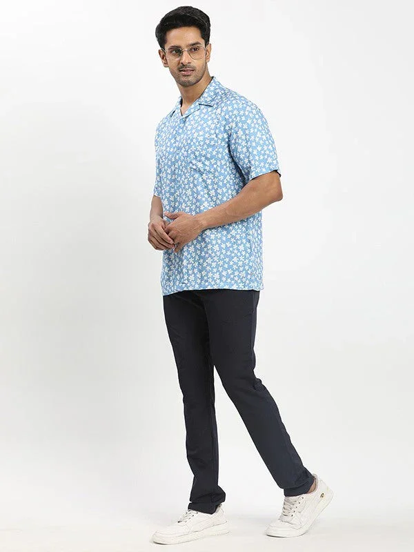Men's Printed Half Sleeves Polyester Blend Shirt - Image 4