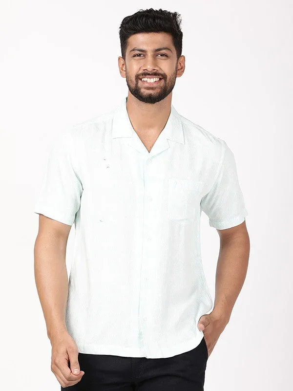 Men's Printed Half Sleeves Rayon Blend Shirt