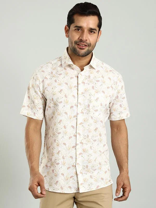 Men's Printed Half Sleeves Viscose Blend Shirt