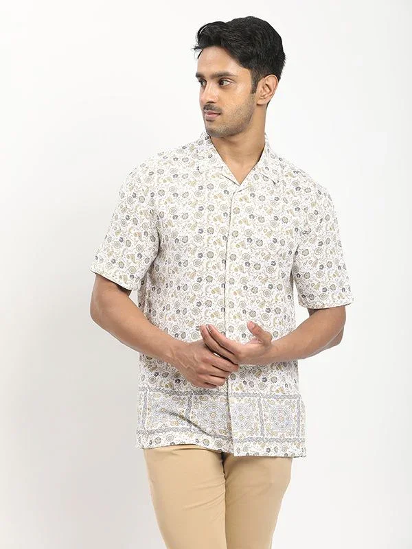 Men's Printed Half Sleeves Viscose Blend Shirt