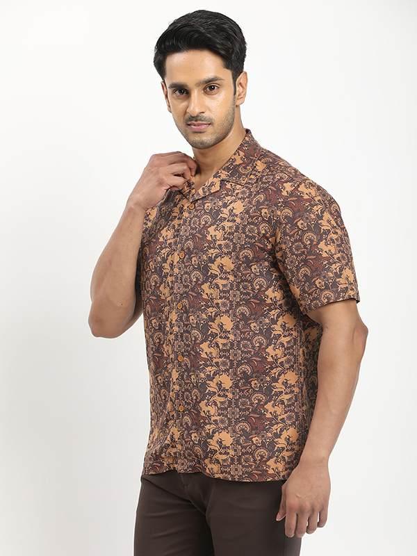 Men's Printed Half Sleeves Viscose Blend Shirt - Image 7