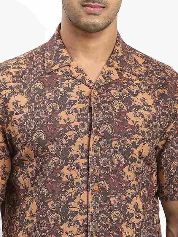 Men's Printed Half Sleeves Viscose Blend Shirt - Image 8