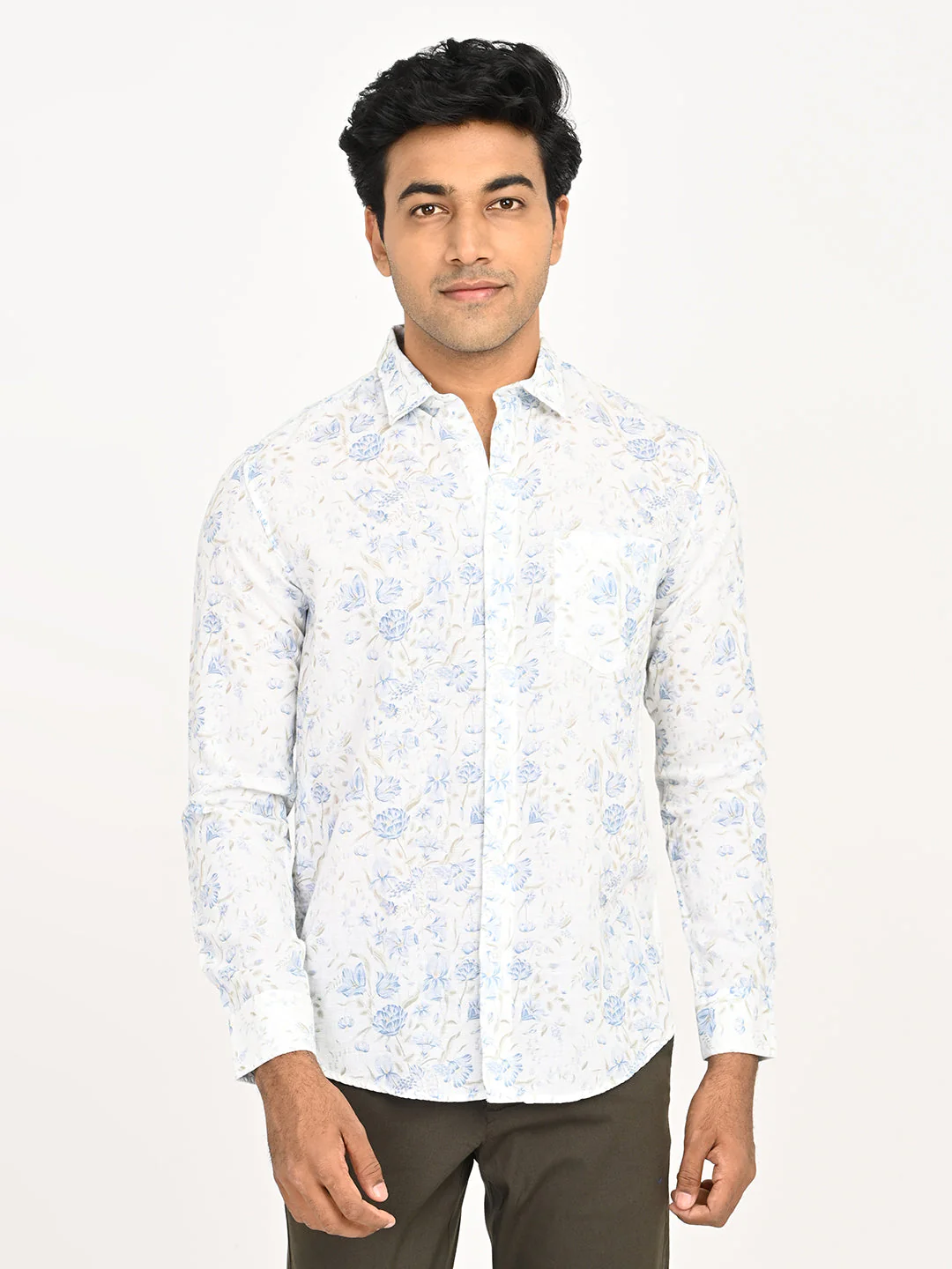 Men's Printed Full Sleeves Cotton Blend Shirt