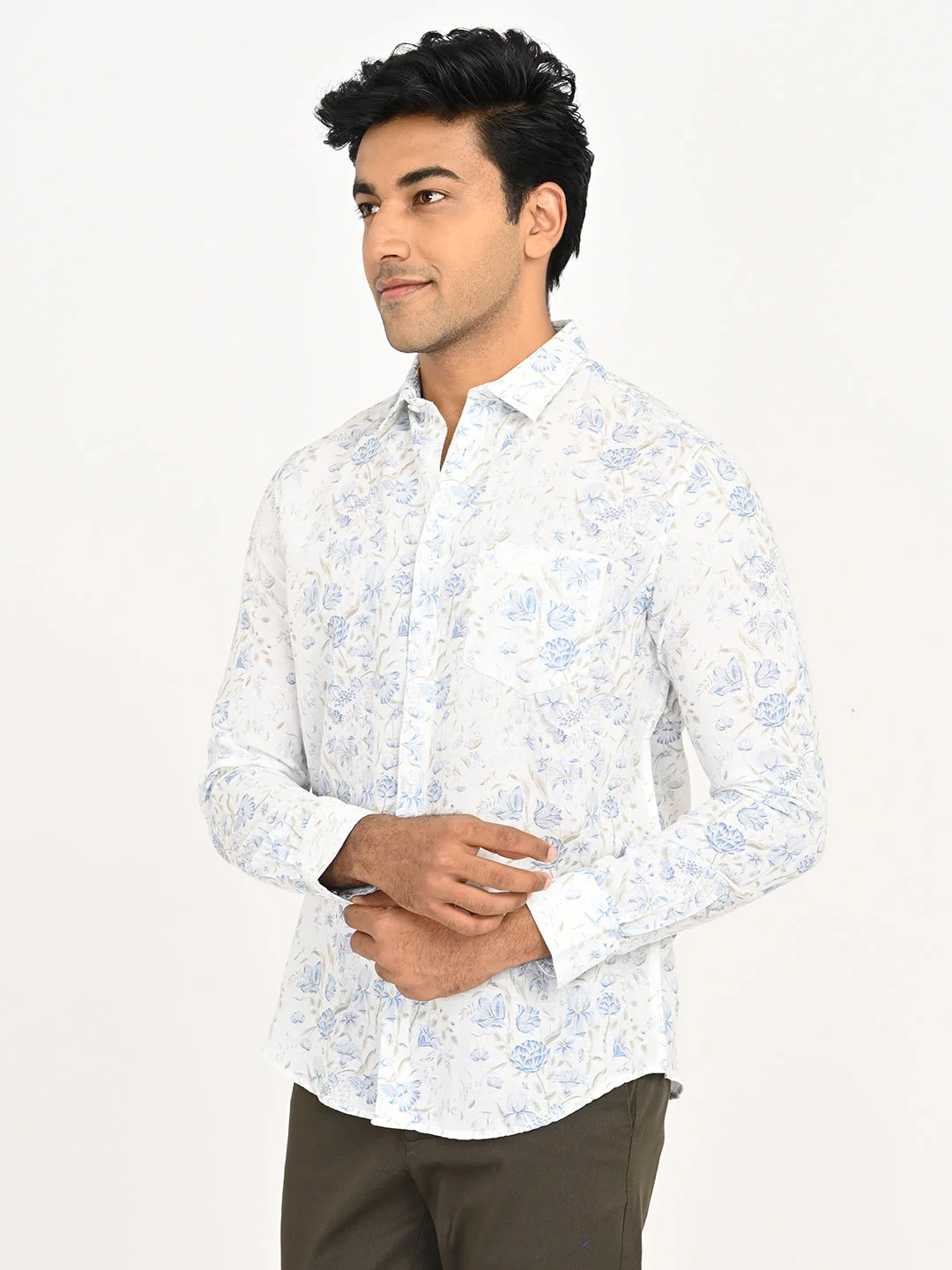 Men's Printed Full Sleeves Cotton Blend Shirt - Image 2