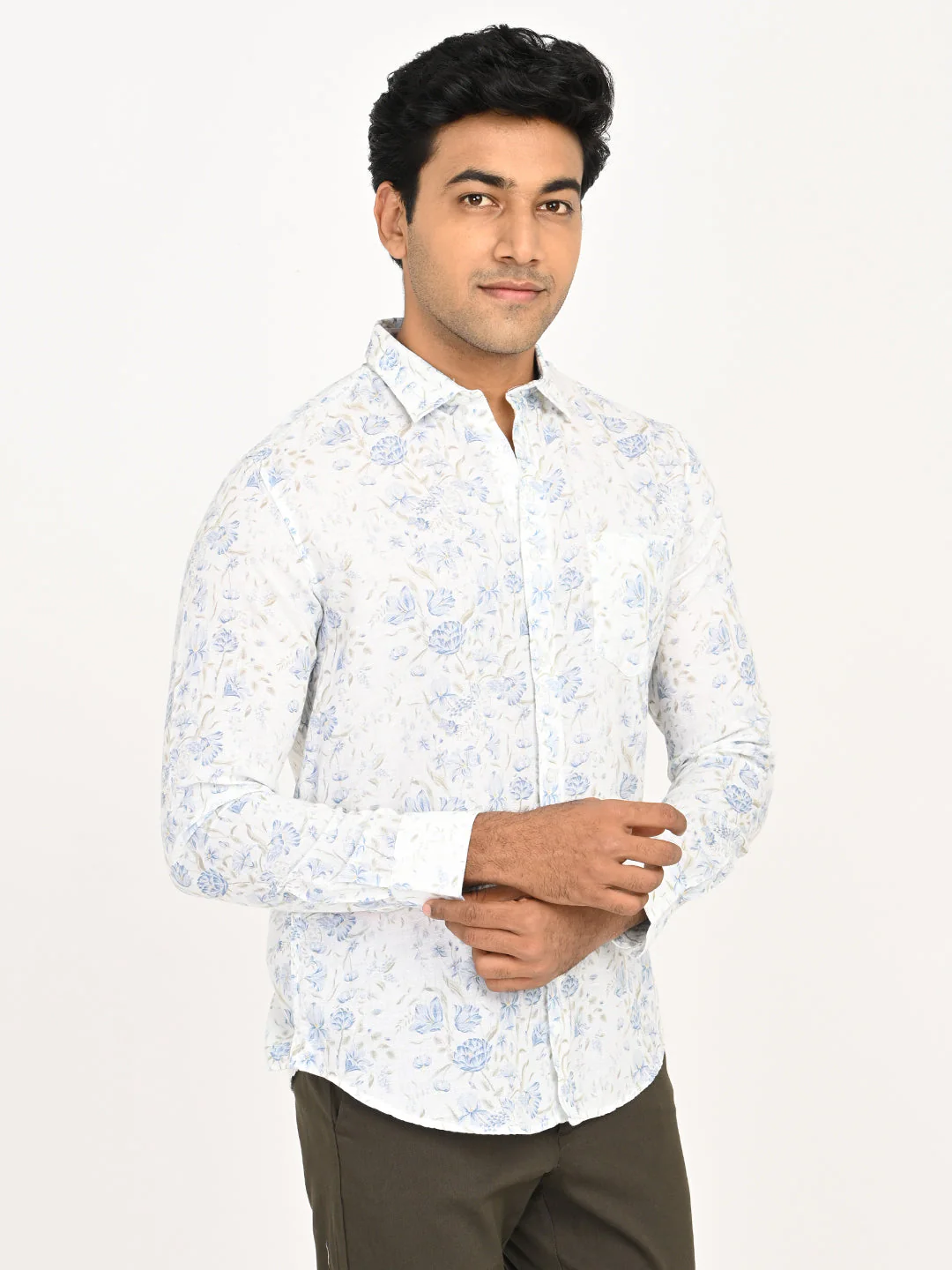 Men's Printed Full Sleeves Cotton Blend Shirt - Image 3