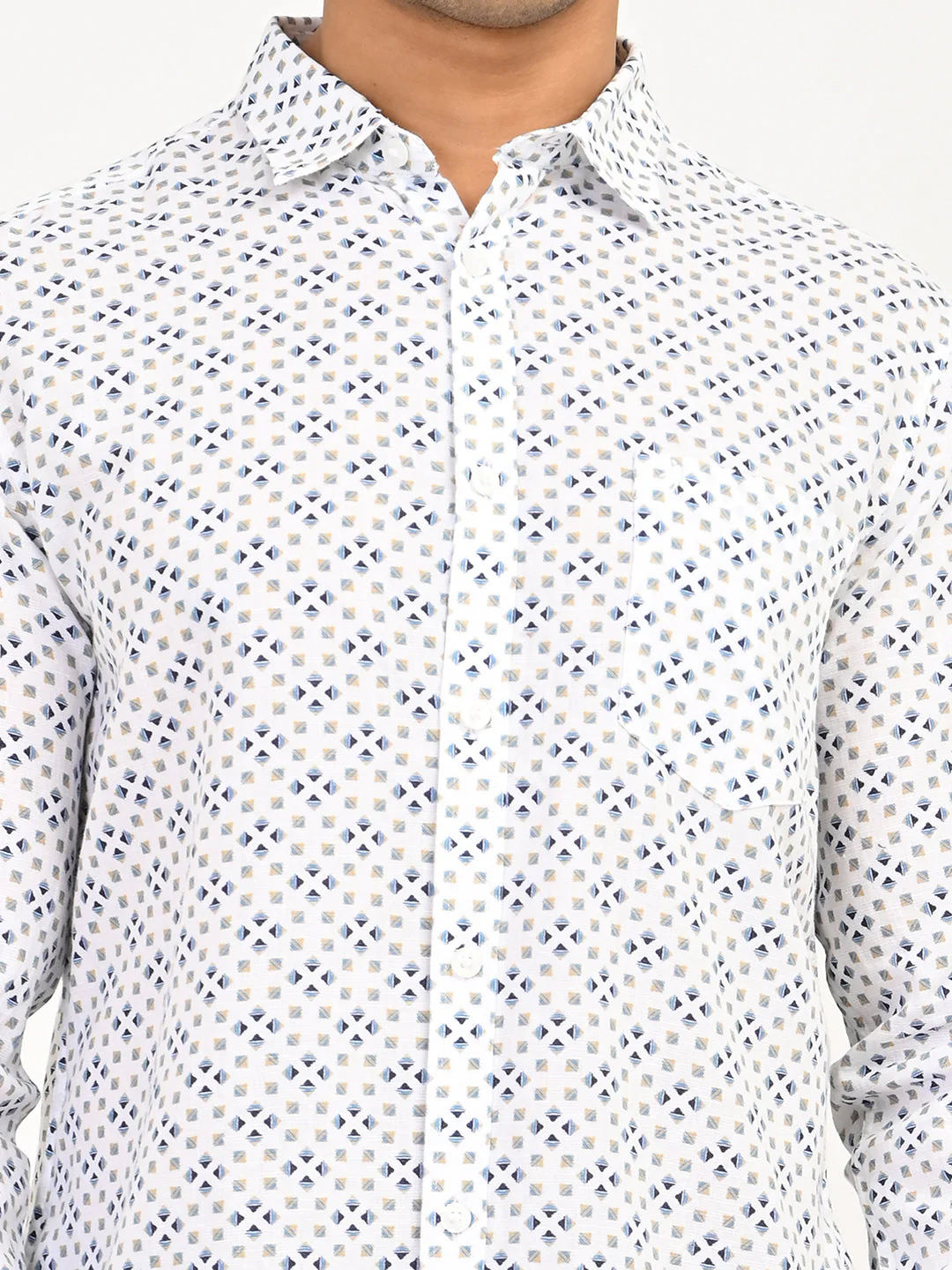 Men's Printed Full Sleeves Cotton Blend Shirt - Image 5