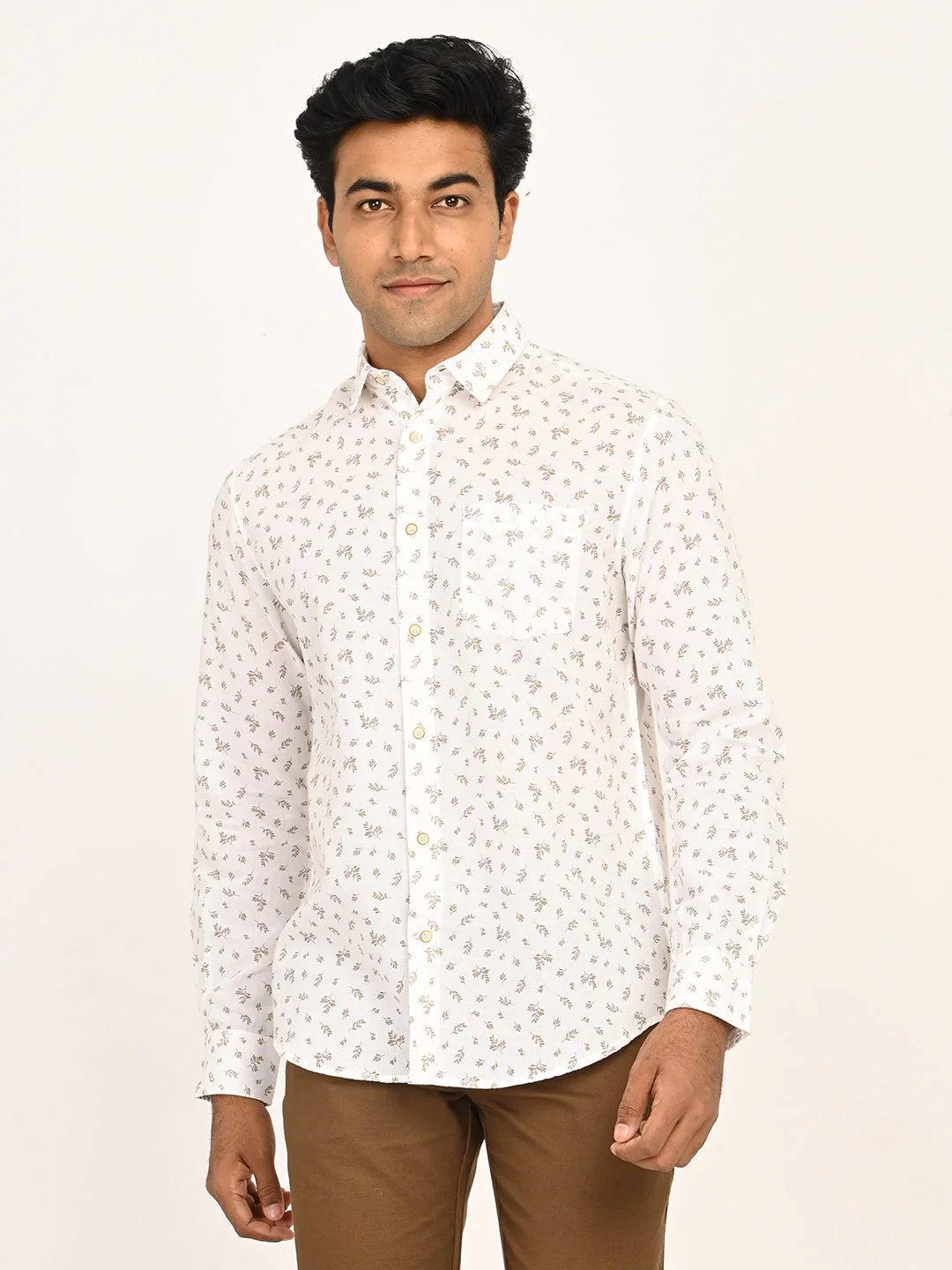 Men's Printed Full Sleeves Cotton Blend Shirt