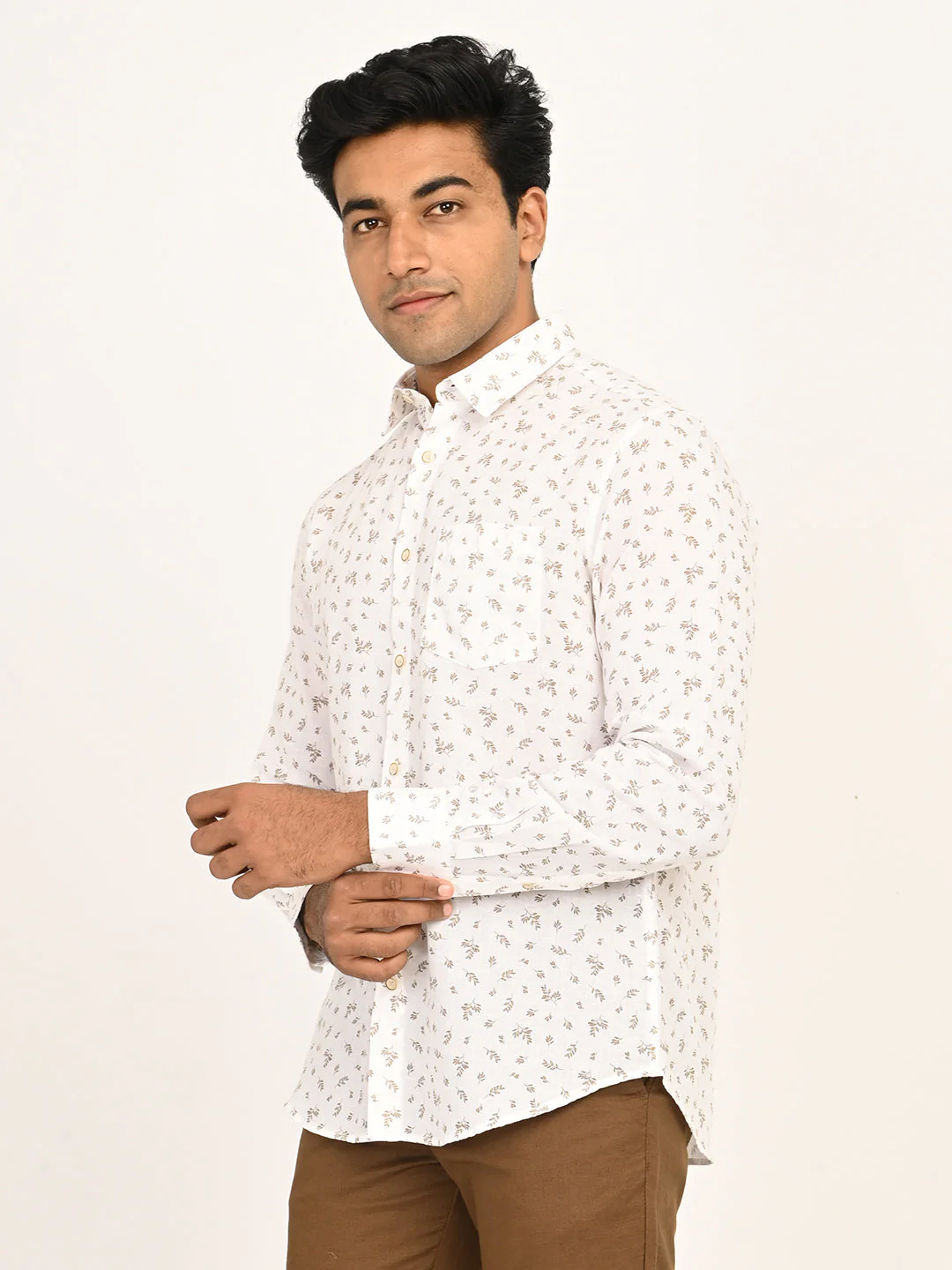 Men's Printed Full Sleeves Cotton Blend Shirt - Image 2