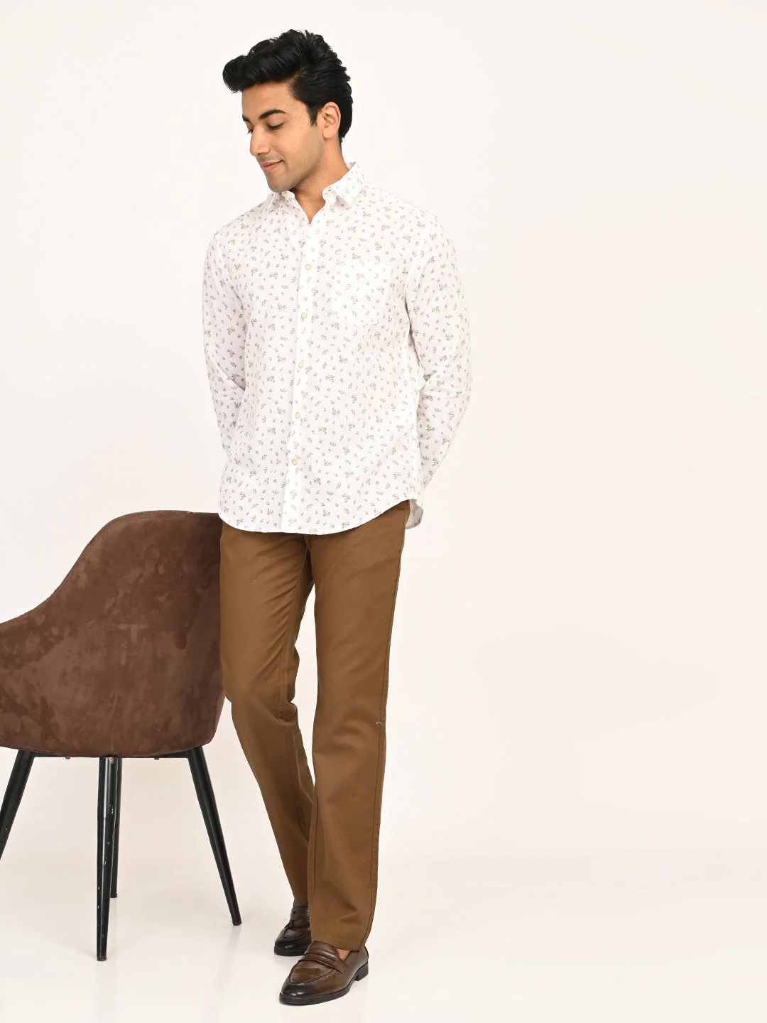 Men's Printed Full Sleeves Cotton Blend Shirt - Image 6