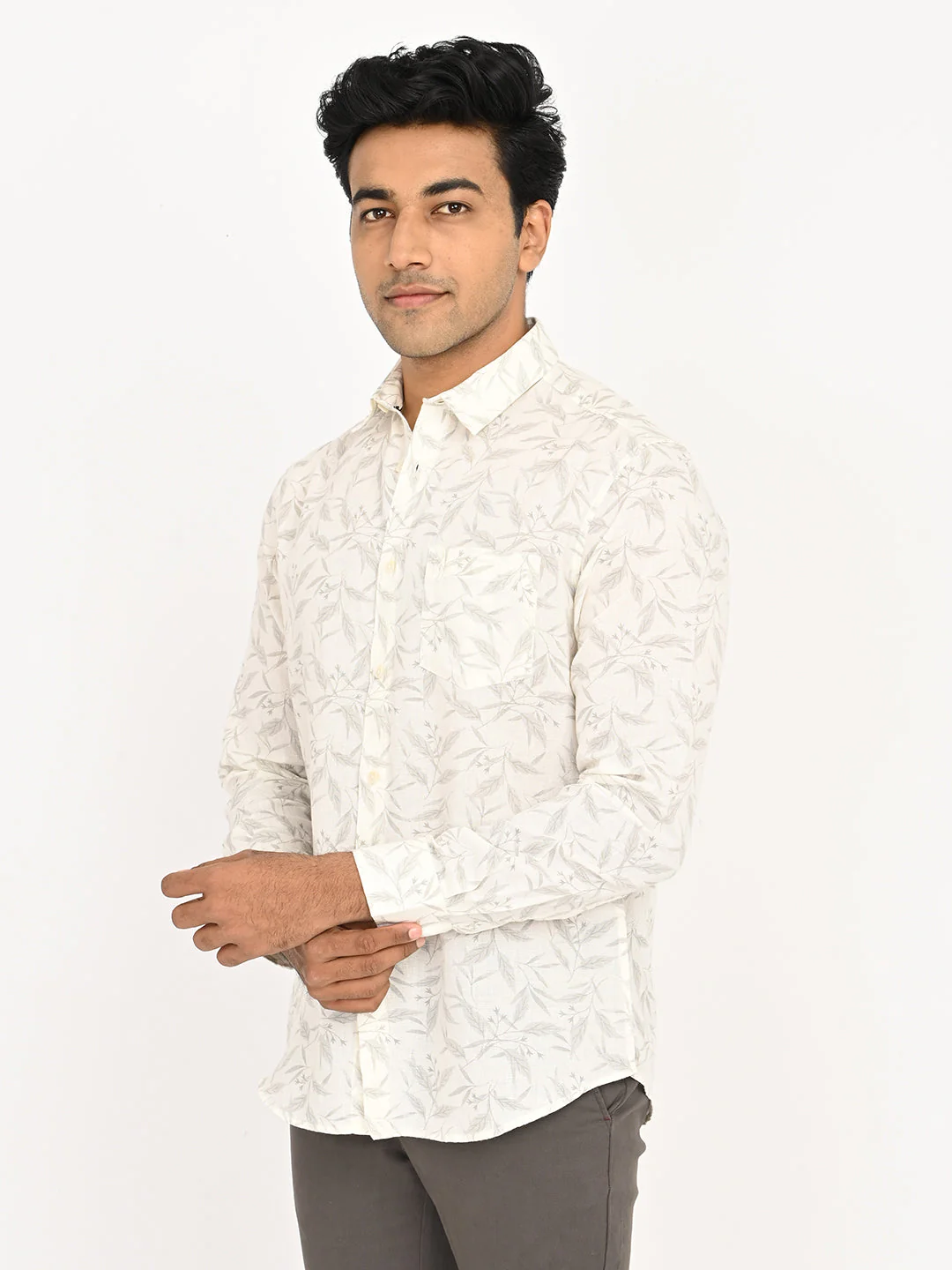 Men's Printed Full Sleeves Cotton Blend Shirt - Image 2
