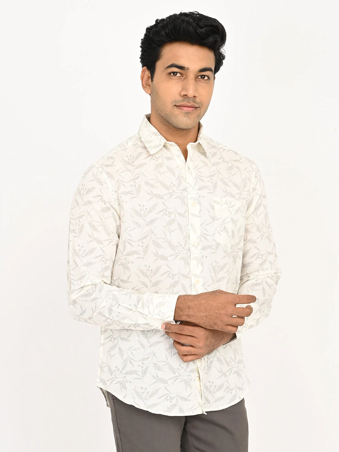 Men's Printed Full Sleeves Cotton Blend Shirt - Image 3