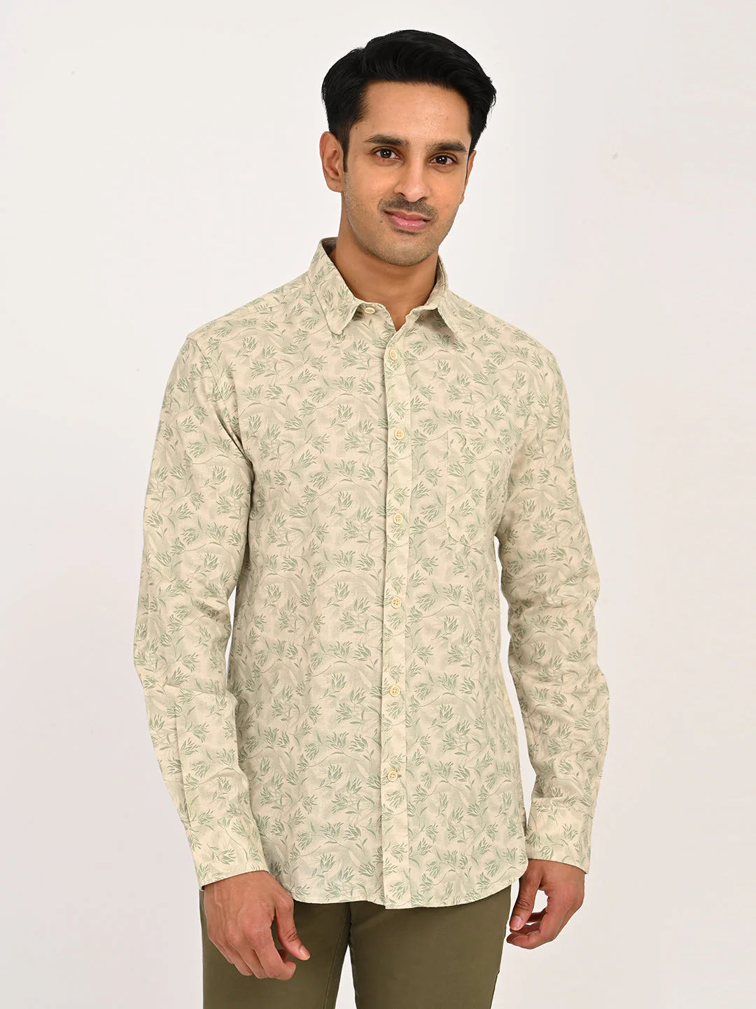 Men's Printed Full Sleeves Cotton Blend Shirt