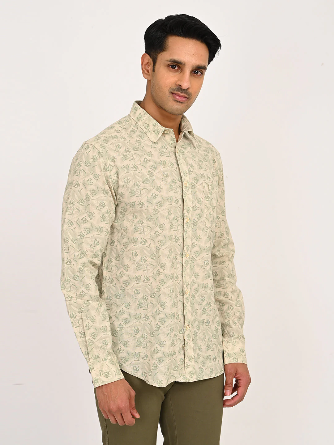 Men's Printed Full Sleeves Cotton Blend Shirt - Image 3