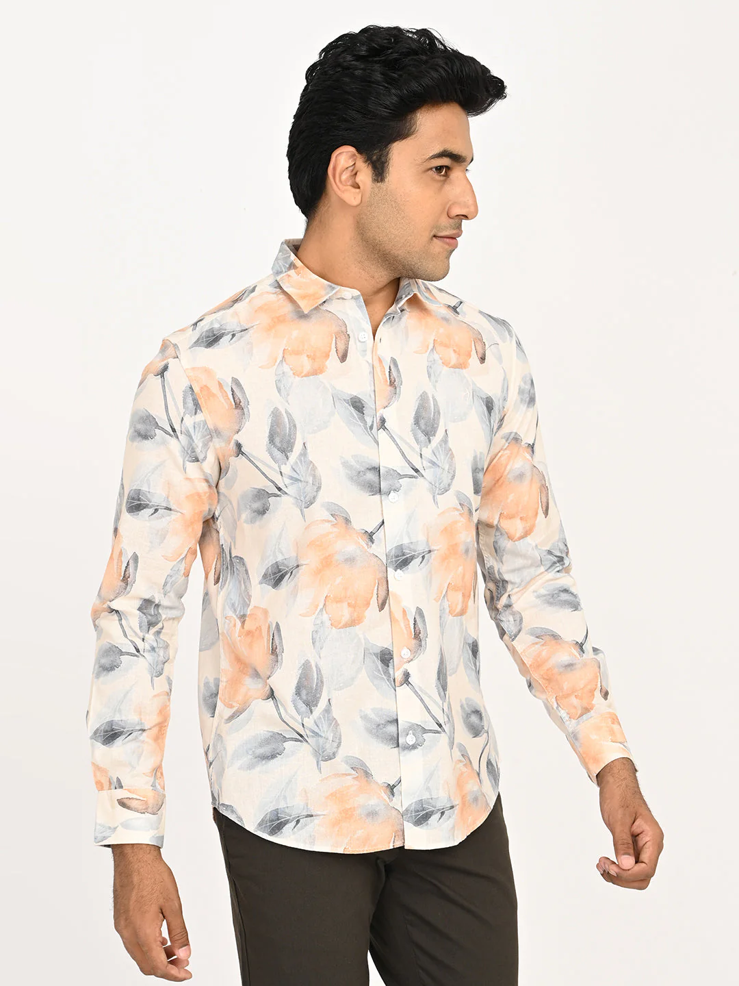 Men's Printed Full Sleeves Cotton Blend Shirt - Image 3