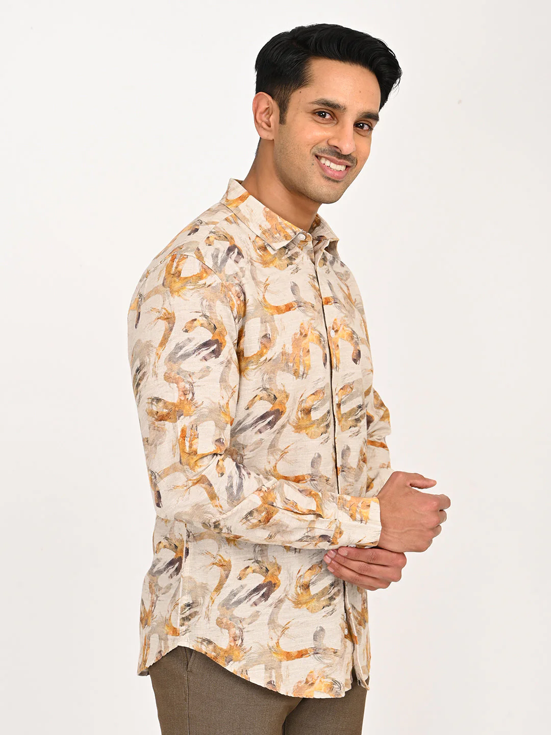 Men's Printed Full Sleeves Cotton Blend Shirt - Image 3
