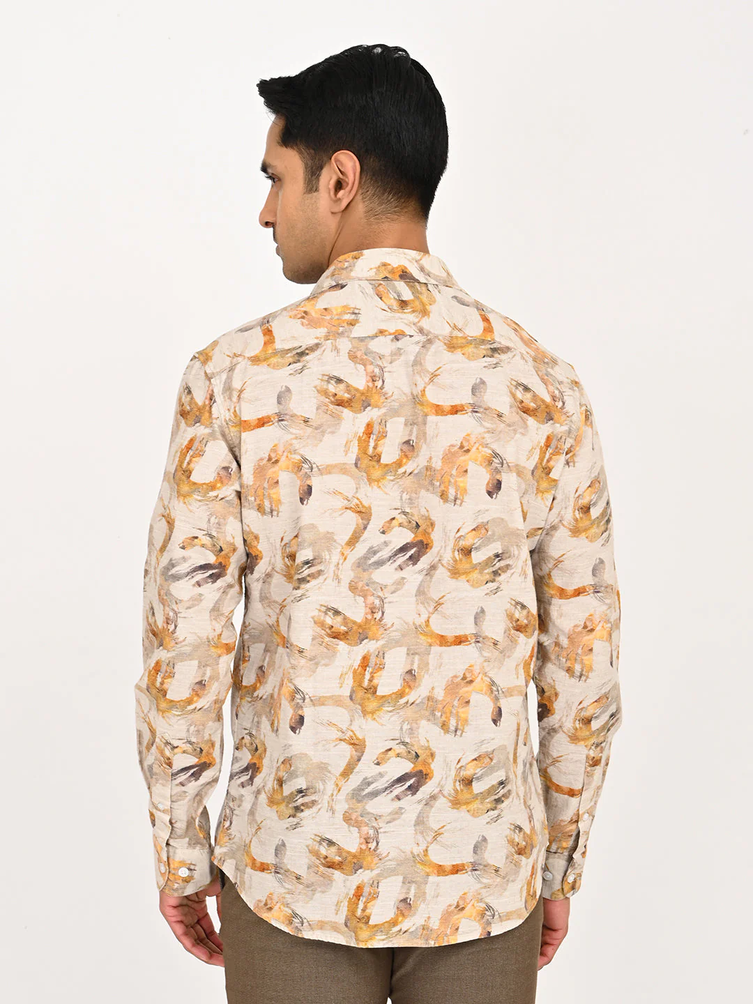 Men's Printed Full Sleeves Cotton Blend Shirt - Image 4