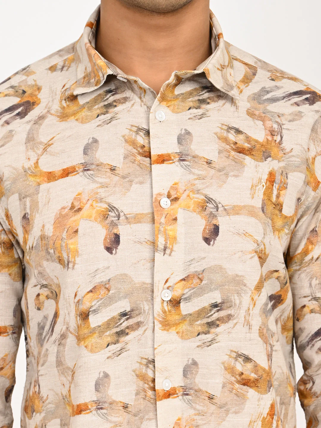 Men's Printed Full Sleeves Cotton Blend Shirt - Image 5
