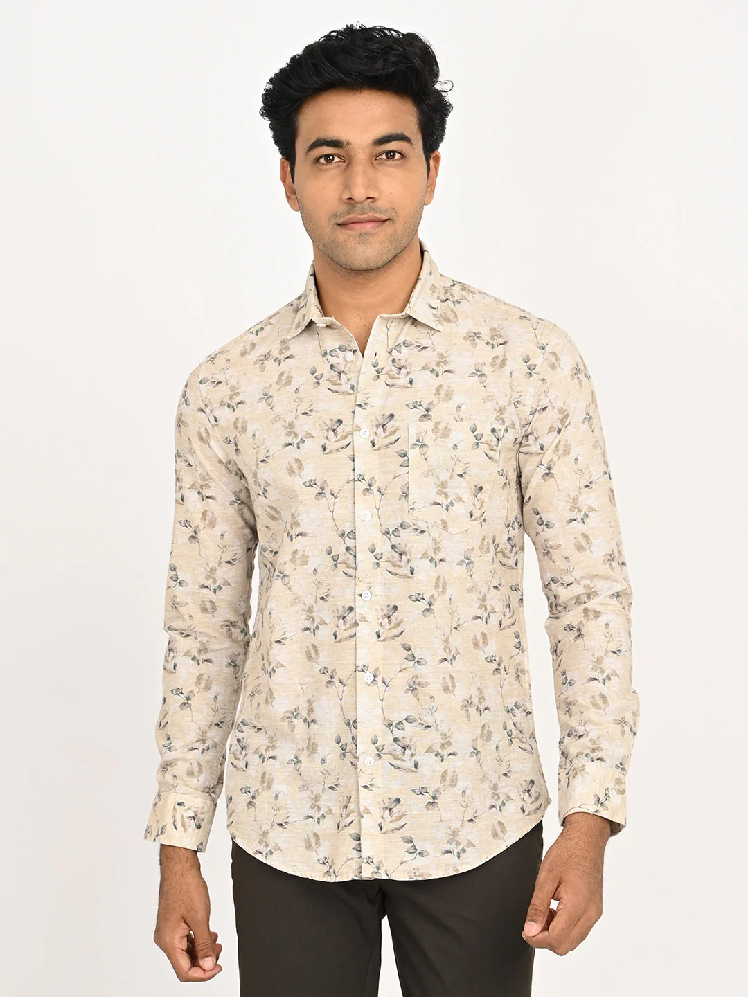 Men's Printed Full Sleeves Cotton Blend Shirt