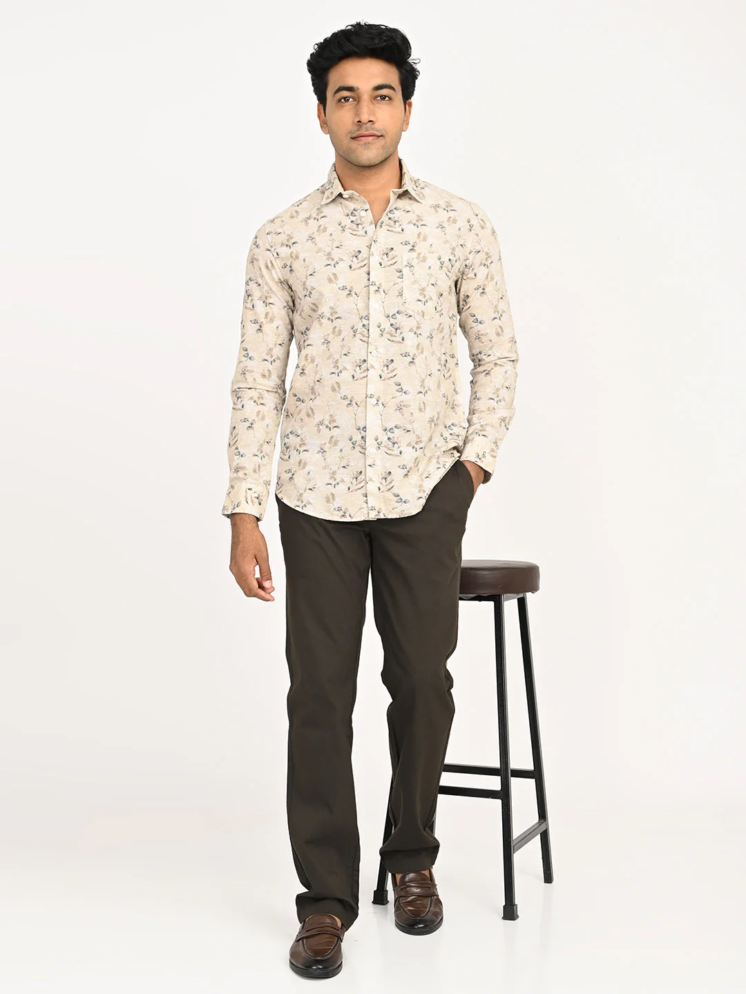 Men's Printed Full Sleeves Cotton Blend Shirt - Image 6