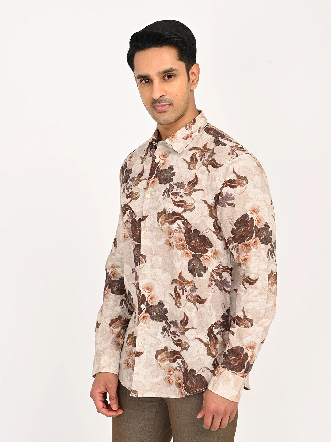 Men's Printed Full Sleeves Cotton Blend Shirt - Image 2