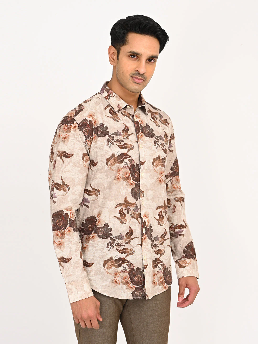 Men's Printed Full Sleeves Cotton Blend Shirt - Image 3