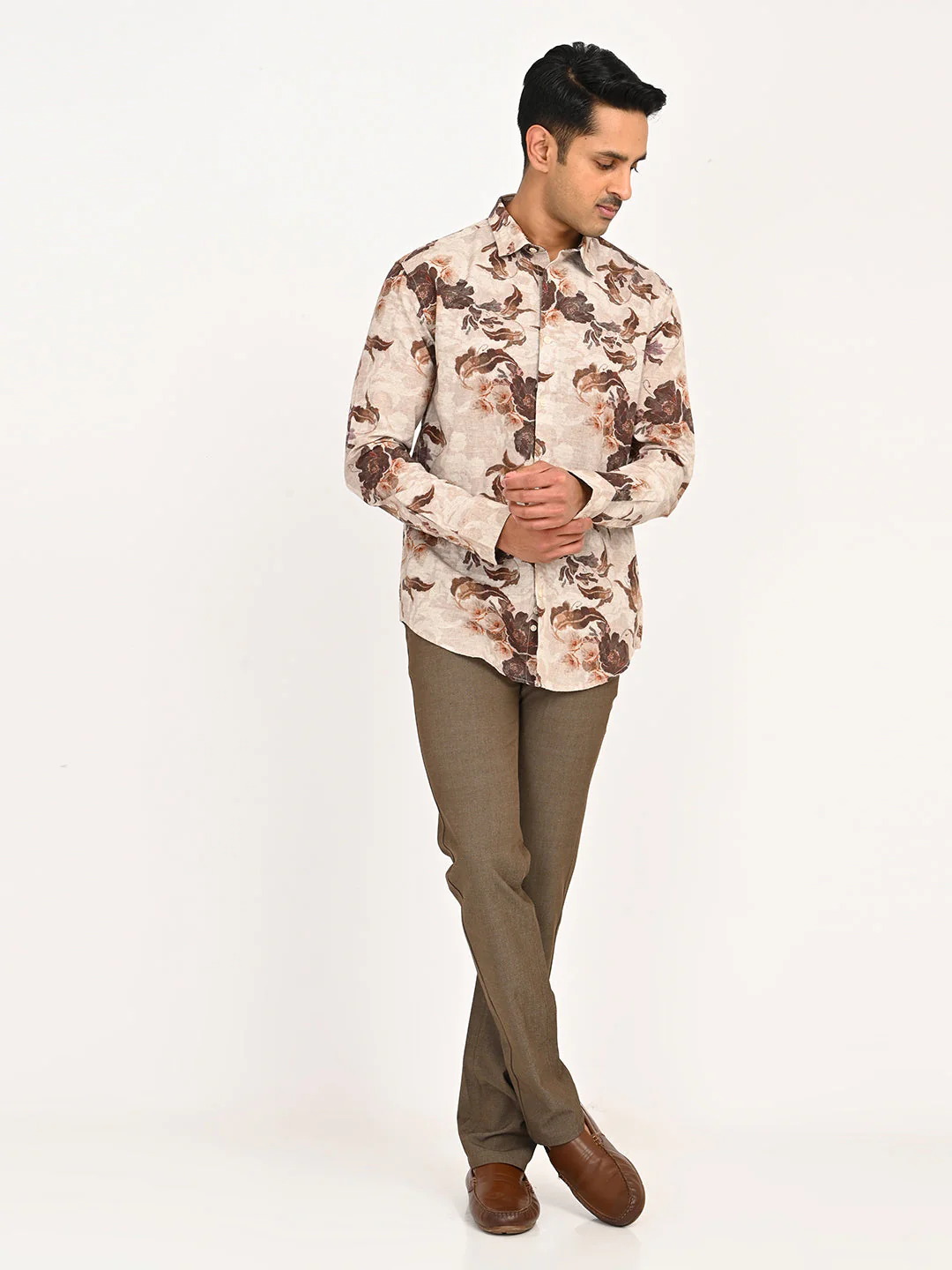Men's Printed Full Sleeves Cotton Blend Shirt - Image 6