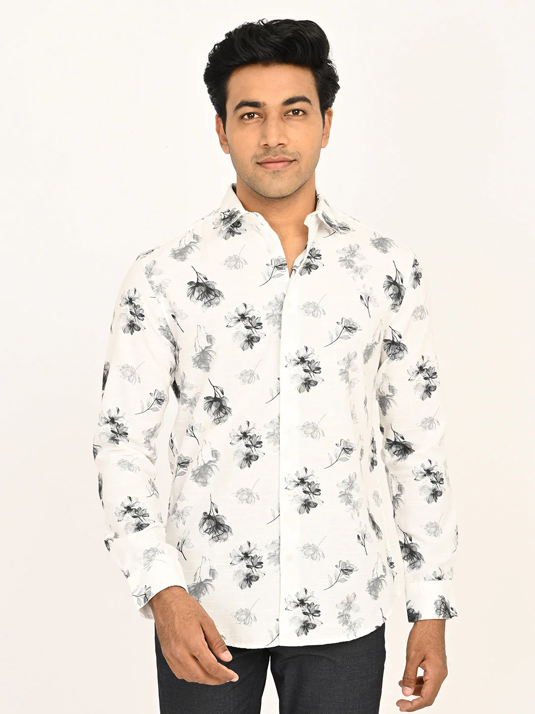 Men's Printed Full Sleeves Cotton Blend Shirt