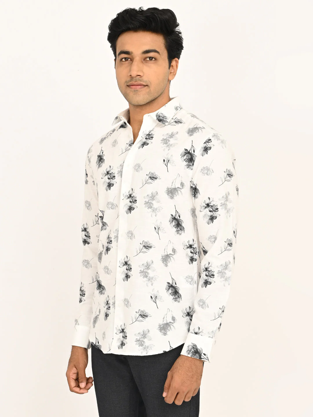 Men's Printed Full Sleeves Cotton Blend Shirt - Image 2