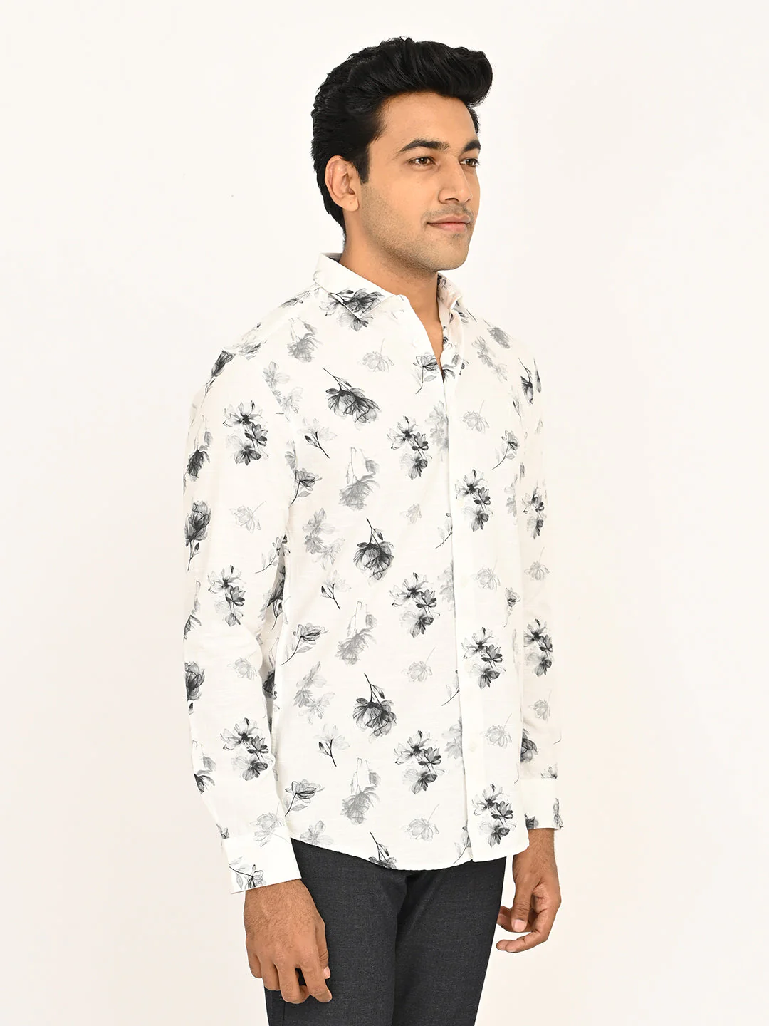 Men's Printed Full Sleeves Cotton Blend Shirt - Image 3
