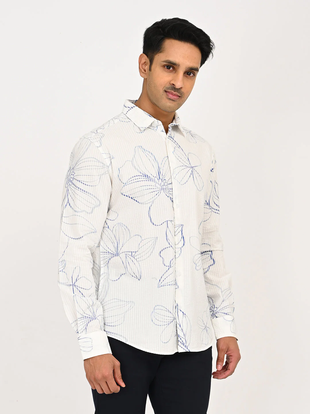 Men's Printed Full Sleeves Cotton Shirt - Image 3