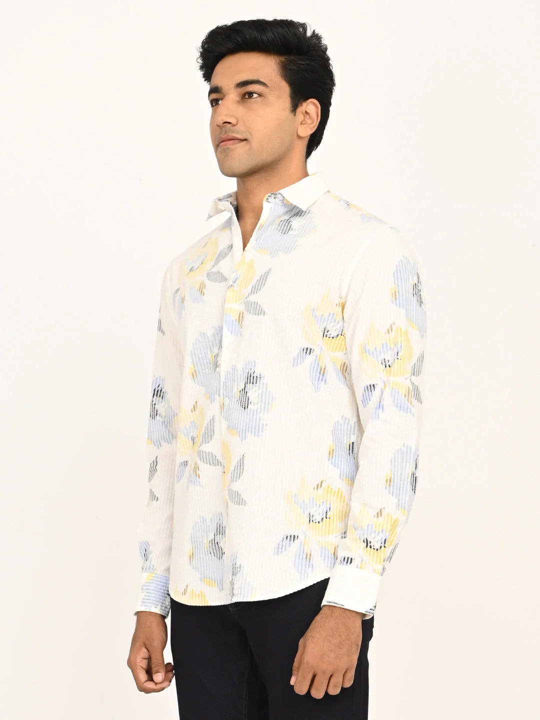 Men's Printed Full Sleeves Cotton Shirt - Image 2