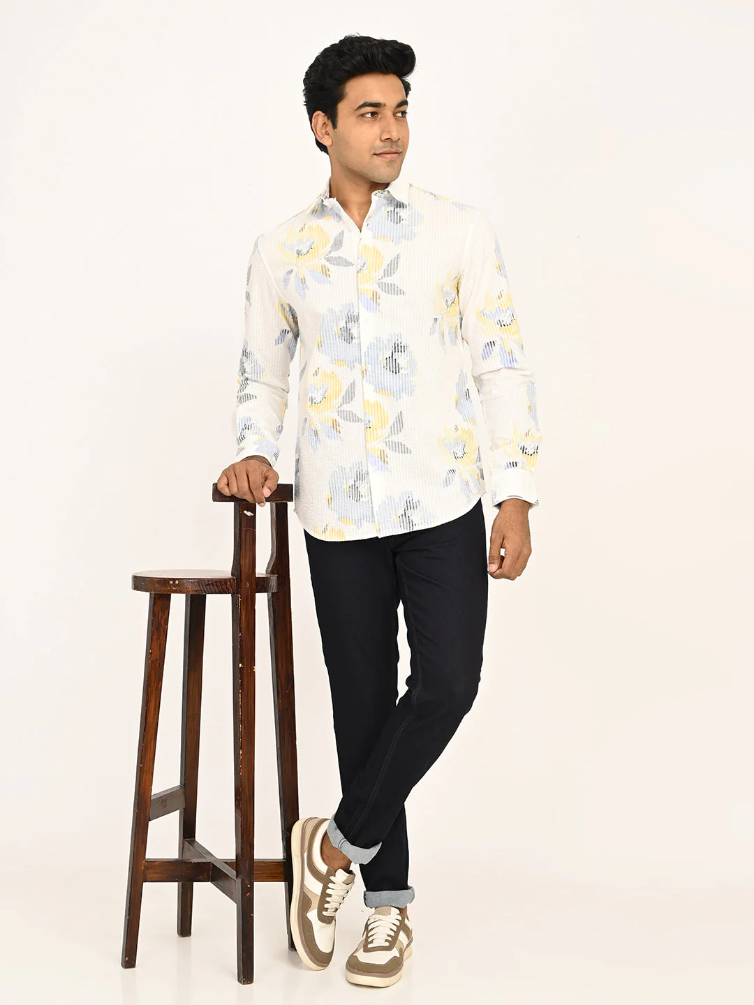 Men's Printed Full Sleeves Cotton Shirt - Image 5
