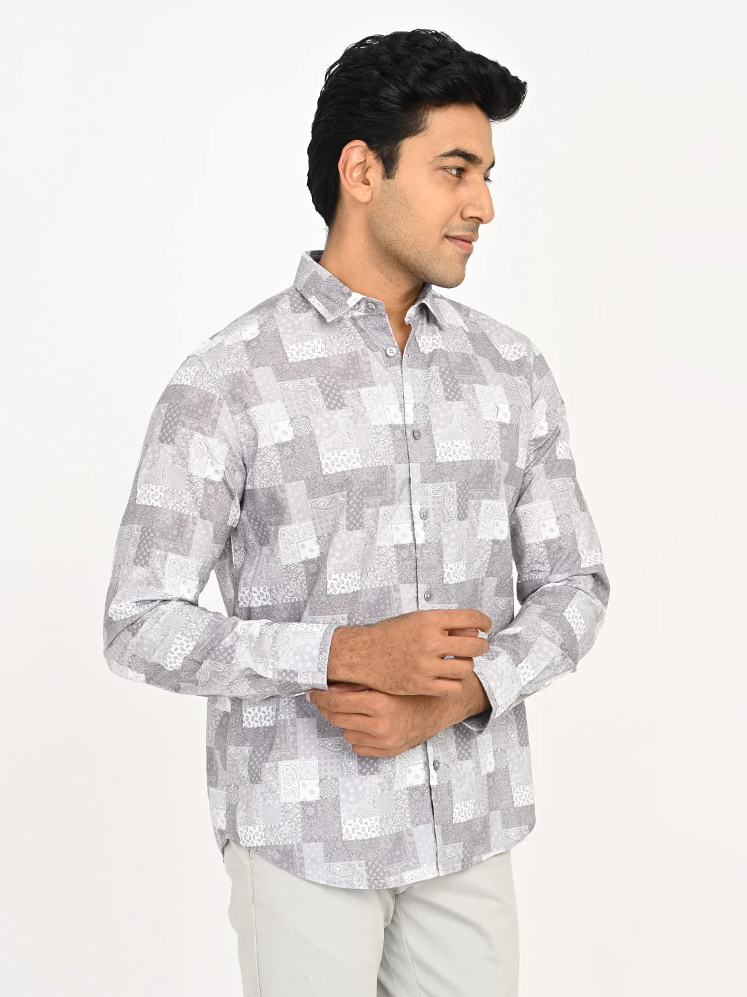 Men's Printed Full Sleeves Cotton Shirt - Image 3
