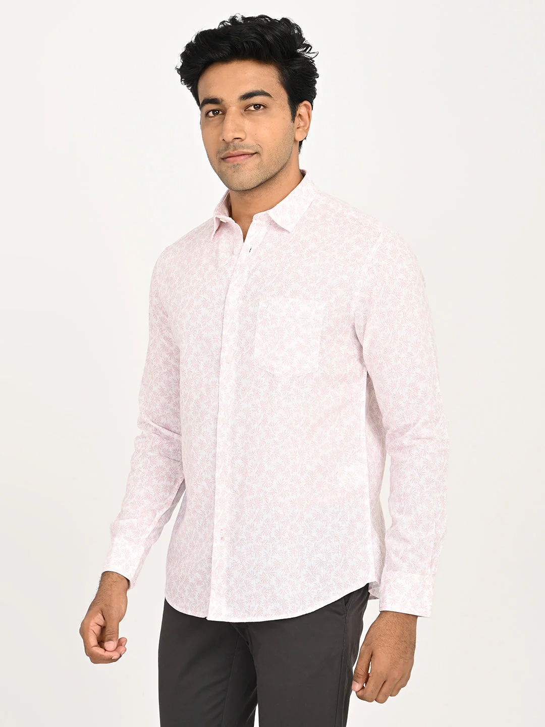 Men's Printed Full Sleeves Linen Blend Shirt - Image 2