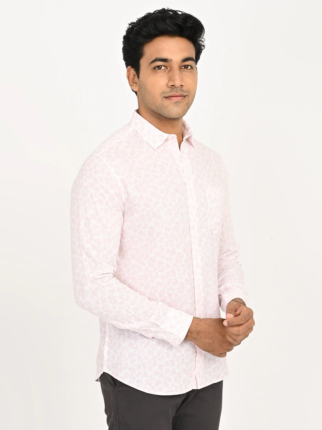 Men's Printed Full Sleeves Linen Blend Shirt - Image 3