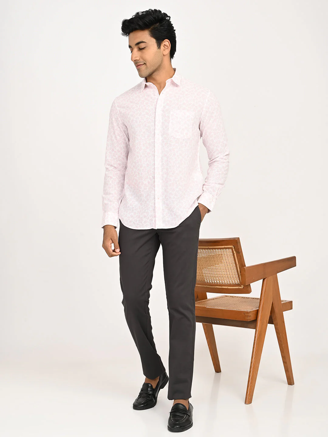 Men's Printed Full Sleeves Linen Blend Shirt - Image 6