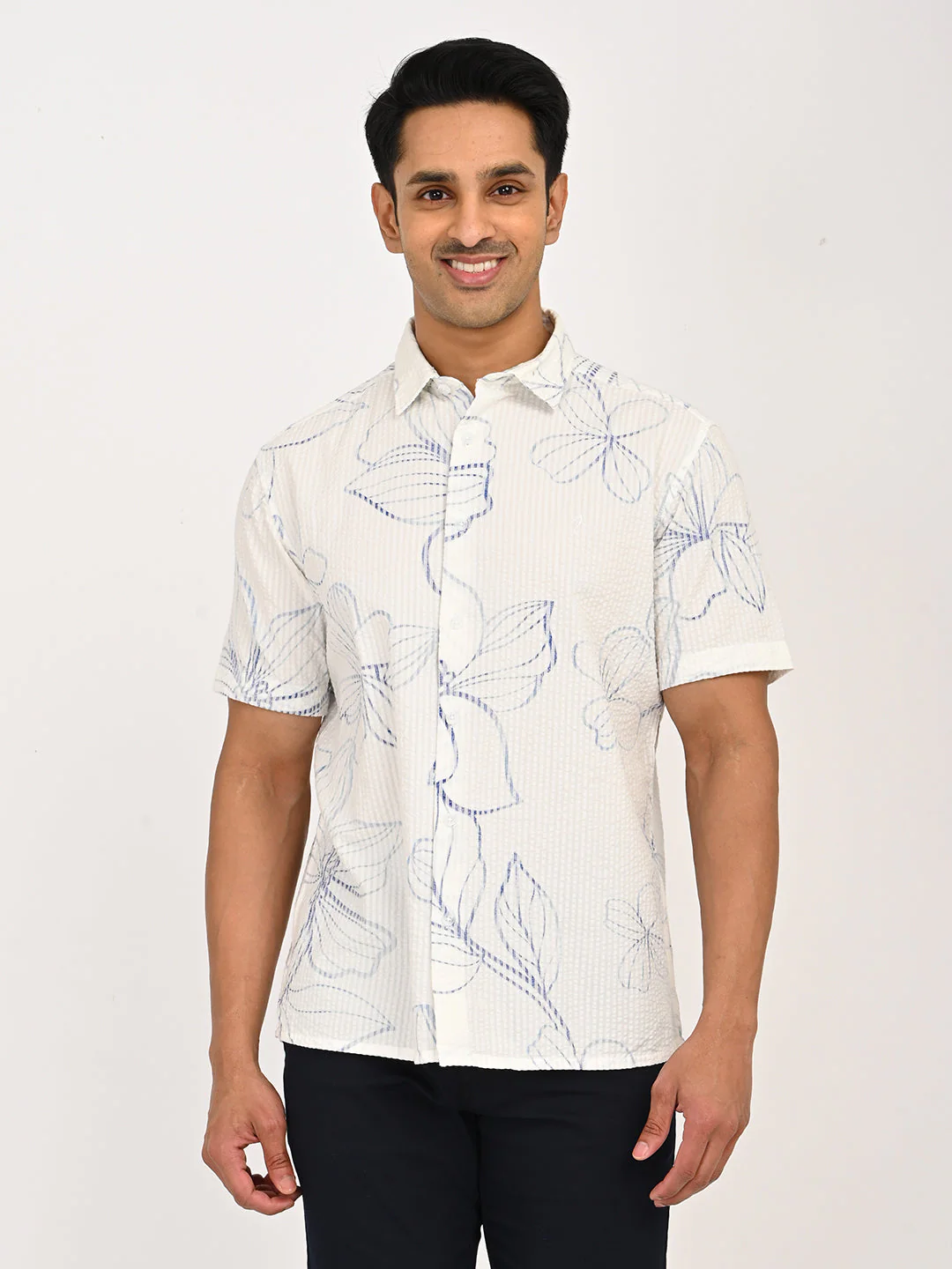 Men's Printed Half Sleeves Cotton Shirt