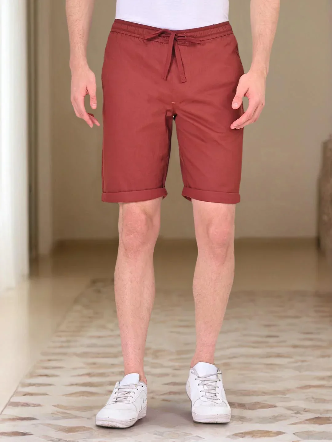 Men's Solid Cotton Shorts - Image 13