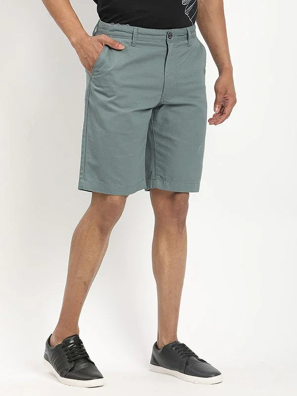 Men's Solid Cotton Shorts - Image 2