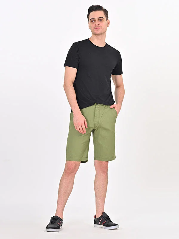 Men's Solid Cotton Stretch Shorts - Image 8