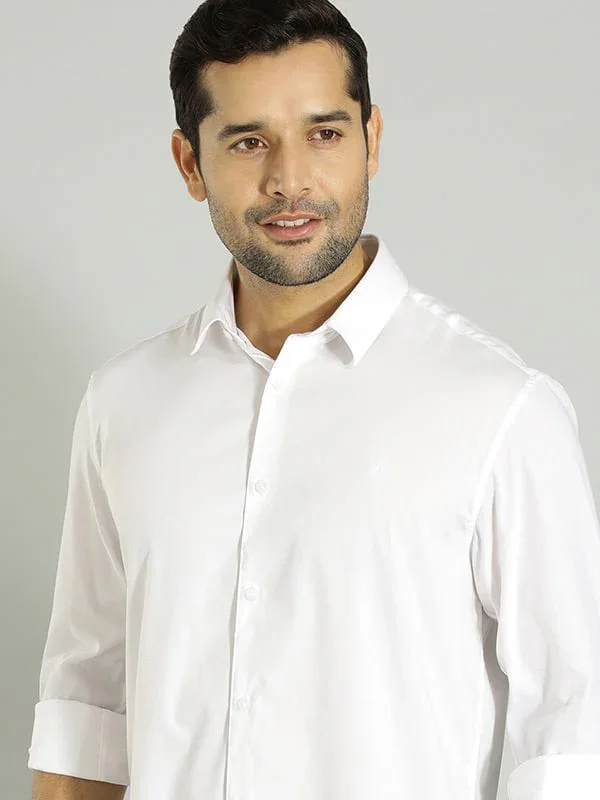 Men's Solid Full Sleeves Cotton Blend Shirt