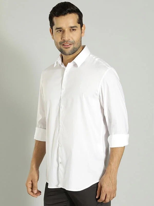 Men's Solid Full Sleeves Cotton Blend Shirt - Image 3