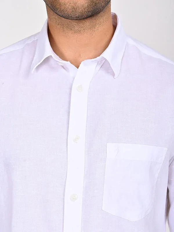 Men's Solid Full Sleeves Cotton Blend Shirt - Image 3