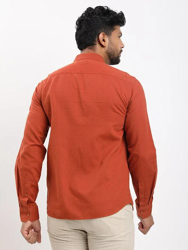 Men's Solid Full Sleeves Cotton Blend Shirt - Image 8