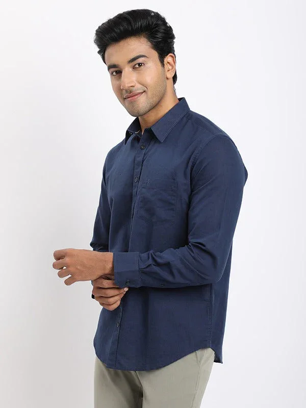 Men's Solid Full Sleeves Cotton Blend Shirt - Image 12