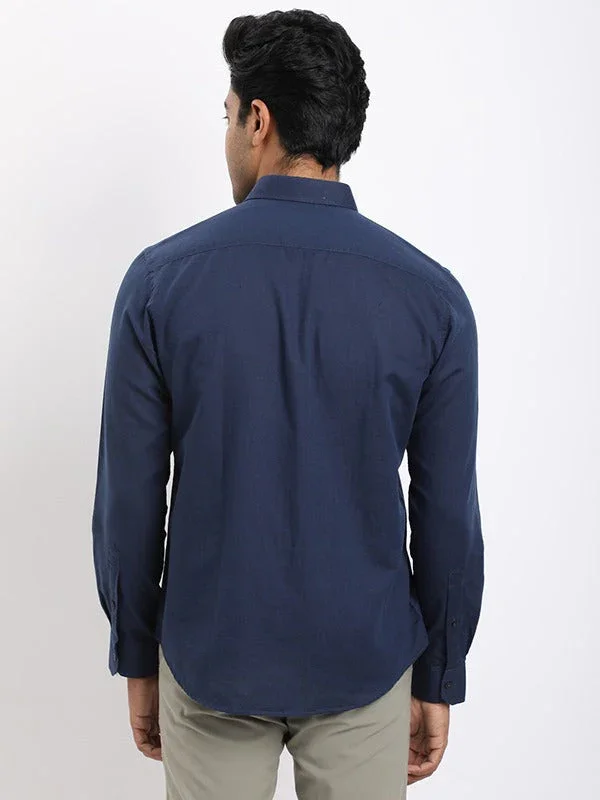 Men's Solid Full Sleeves Cotton Blend Shirt - Image 14